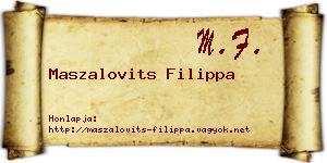 Maszalovits Filippa névjegykártya